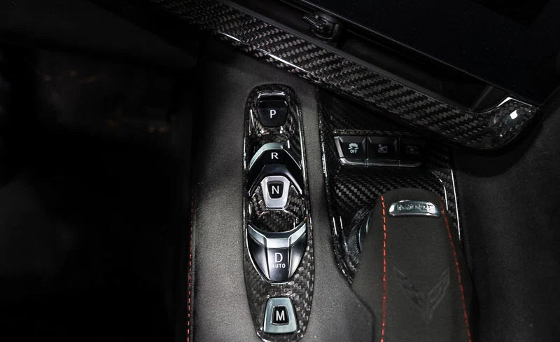 C8 Corvette Carbon Fiber Transmission Control Outer Trim