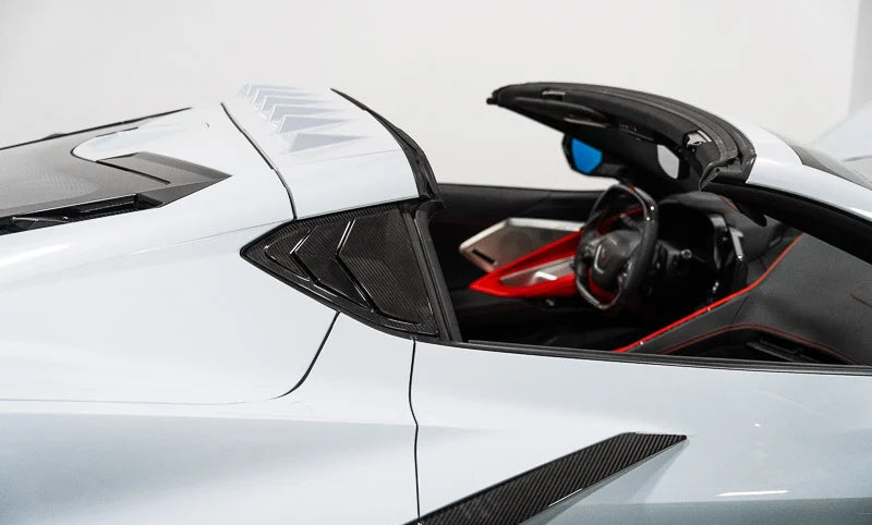 C8 Corvette Vented Carbon Fiber B-Pillar Trim Overlays – Coupe