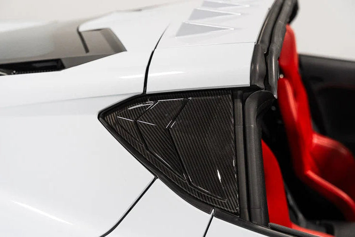 C8 Corvette Vented Carbon Fiber B-Pillar Trim Overlays – Coupe