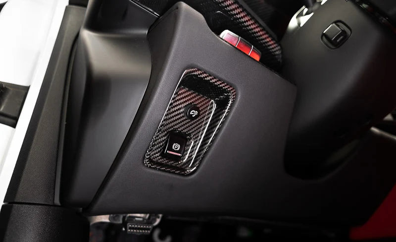 C8 Corvette Red Carbon Fiber Parking Brake Cover