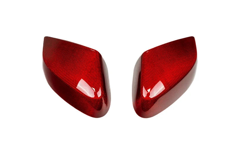 Corvette C8 Red Carbon Fiber Mirror Cap Overlays