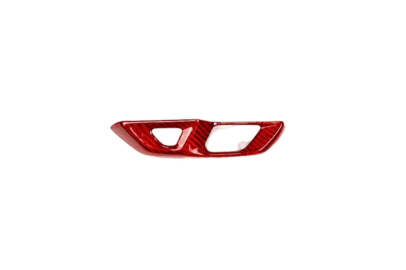 Corvette C8 Red Carbon Fiber Door Lock Trim Overlays