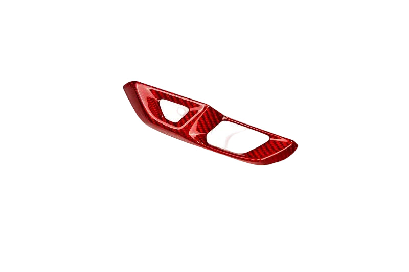 Corvette C8 Red Carbon Fiber Door Lock Trim Overlays