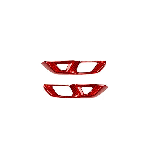 Corvette C8 Red Carbon Fiber Door Lock Trim Overlays