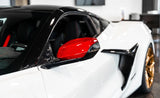 Corvette C8 Red Carbon Fiber Mirror Cap Overlays