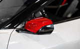 Corvette C8 Red Carbon Fiber Mirror Cap Overlays