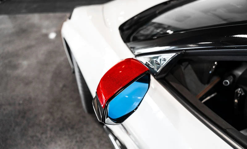 Corvette C8 Red Carbon Fiber Mirror Cap Overlays