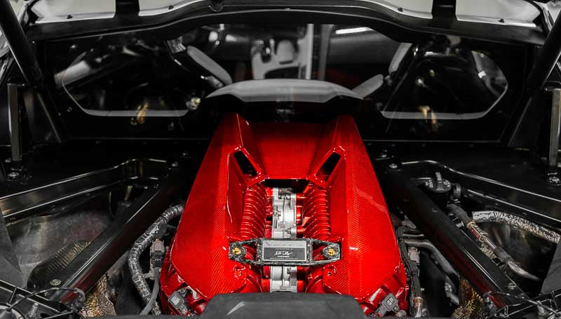 C8 Corvette Z06 LT6 Red Carbon Fiber Engine Cover