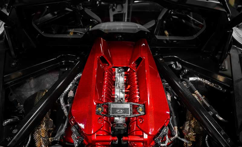 C8 Corvette Z06 LT6 Red Carbon Fiber Engine Cover