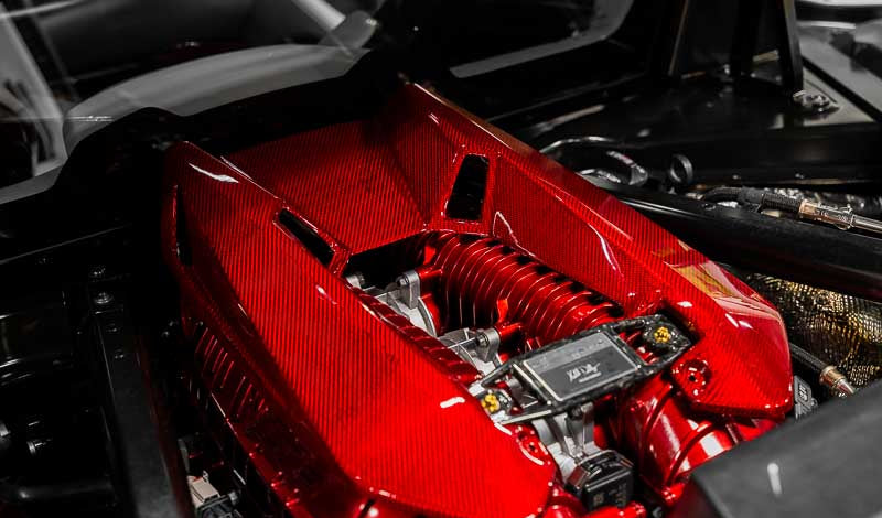C8 Corvette Z06 LT6 Red Carbon Fiber Engine Cover