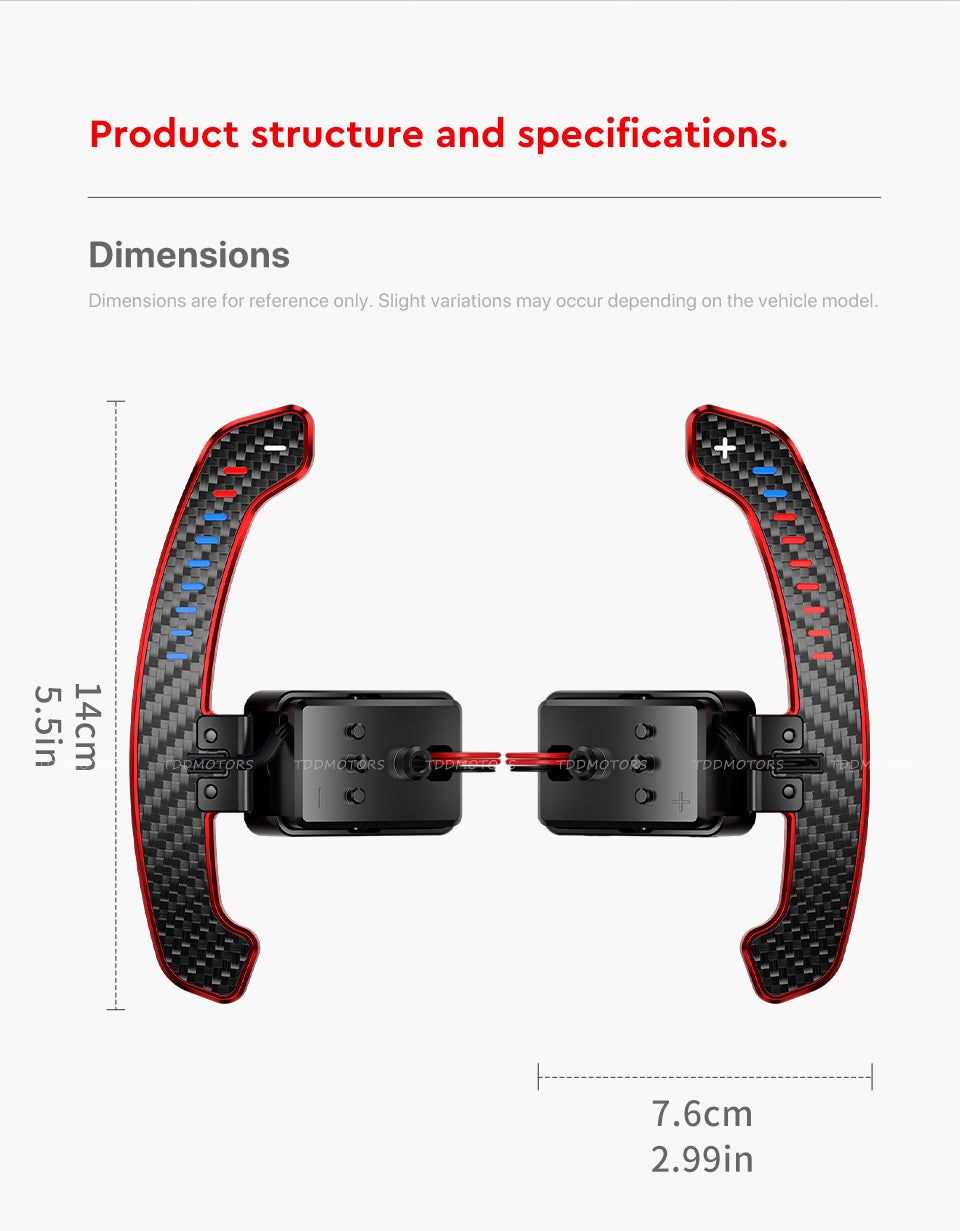 Carbon Fiber LED Magnetic Paddle Shifters for Corvette C8