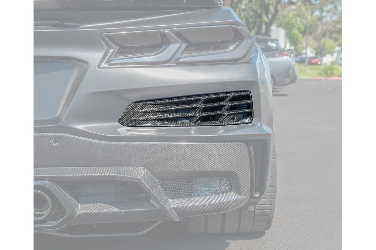 2023–2027 C8 Corvette Z06 / E-Ray / ZR1 Carbon Fiber Rear Bumper Vent Inserts
