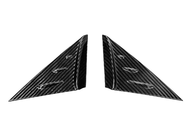 C8 Corvette Carbon Fiber Anti-Buffeting A-Pillar Trim Overlays