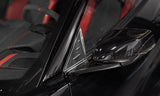 C8 Corvette Carbon Fiber Anti-Buffeting A-Pillar Trim Overlays