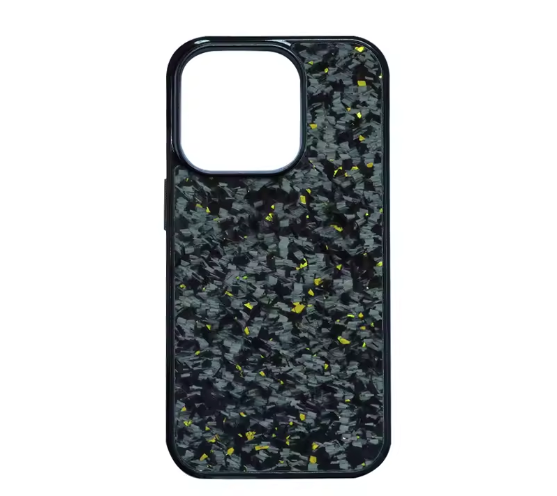 Fibra de Carbono Forjada con Escamas de Oro - Funda para Teléfono