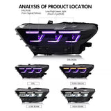 Faros estilo S650 para Ford Mustang 2015-2017 - Serie Flow