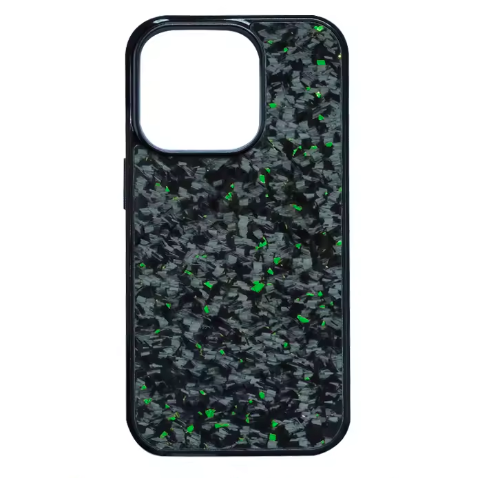 Fibra de Carbono Forjada con Escamas Verdes - Funda de Teléfono