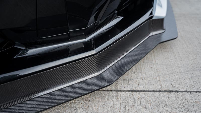 Verus Engineering Carbon Polyweave Front Splitter Kit with Carbon Fiber Air Dam - C8 Corvette