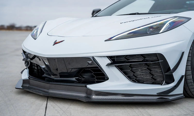 Verus Engineering Carbon Polyweave Front Splitter Kit with Carbon Fiber Air Dam - C8 Corvette