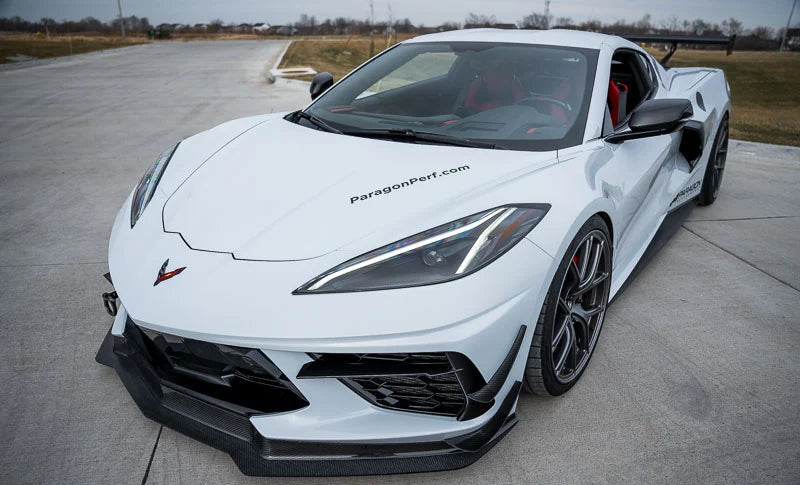 Verus Engineering Carbon Polyweave Front Splitter Kit with Carbon Fiber Air Dam - C8 Corvette