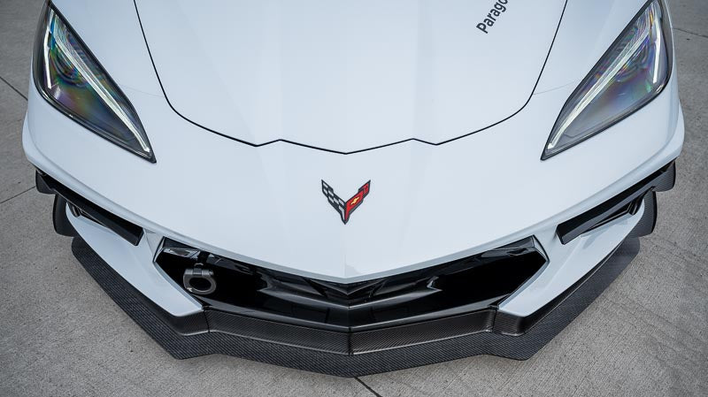 Verus Engineering Carbon Polyweave Front Splitter Kit with Carbon Fiber Air Dam - C8 Corvette