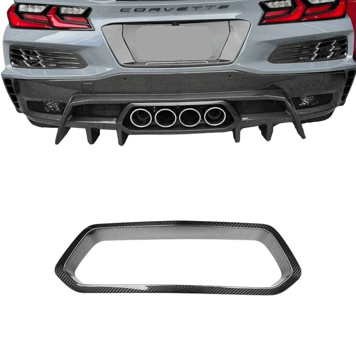 C8 Corvette Z06 / E-Ray / ZR1 Carbon Fiber Exhaust Surround Trim Cover (2023+)